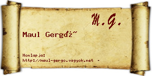 Maul Gergő névjegykártya