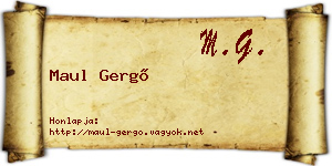 Maul Gergő névjegykártya